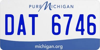 MI license plate DAT6746