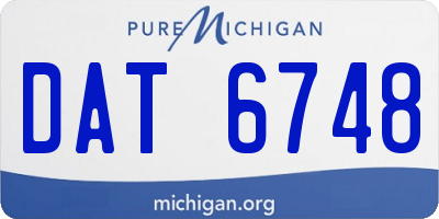MI license plate DAT6748
