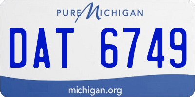 MI license plate DAT6749
