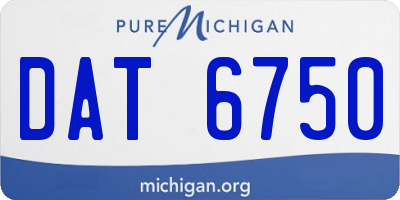 MI license plate DAT6750