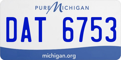 MI license plate DAT6753