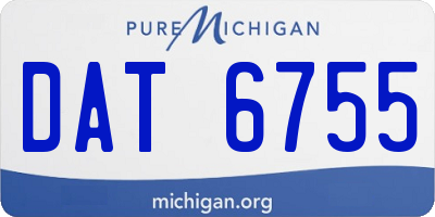 MI license plate DAT6755
