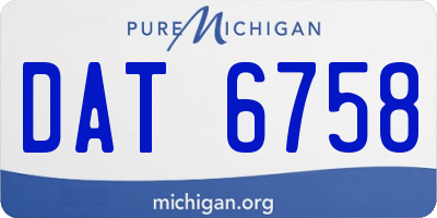 MI license plate DAT6758