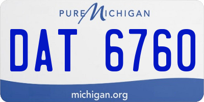 MI license plate DAT6760