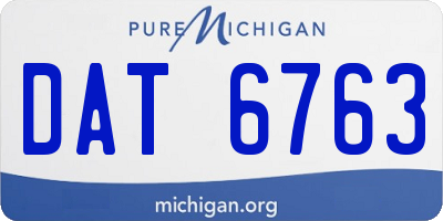 MI license plate DAT6763