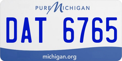 MI license plate DAT6765