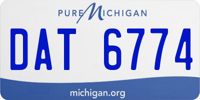 MI license plate DAT6774