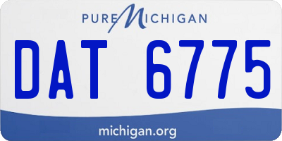 MI license plate DAT6775