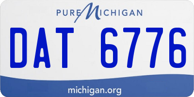 MI license plate DAT6776