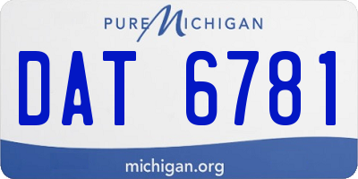 MI license plate DAT6781
