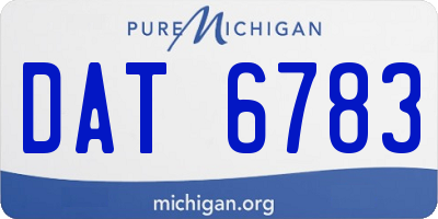 MI license plate DAT6783