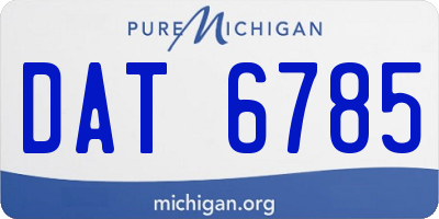 MI license plate DAT6785