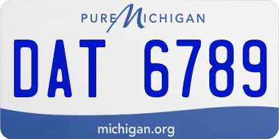 MI license plate DAT6789