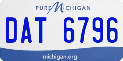MI license plate DAT6796