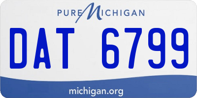 MI license plate DAT6799