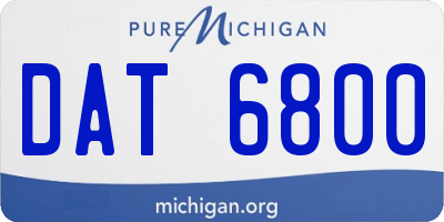 MI license plate DAT6800