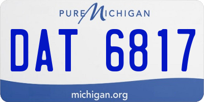 MI license plate DAT6817