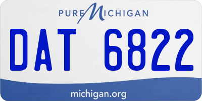 MI license plate DAT6822