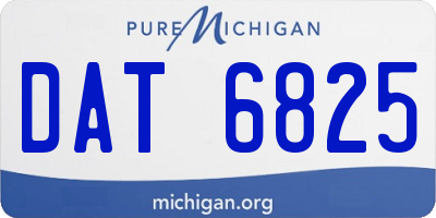 MI license plate DAT6825