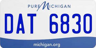 MI license plate DAT6830