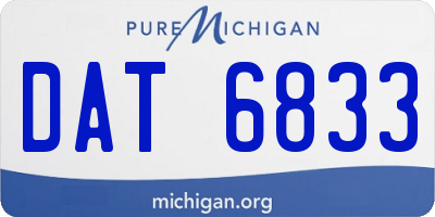 MI license plate DAT6833