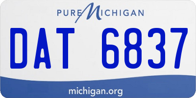 MI license plate DAT6837