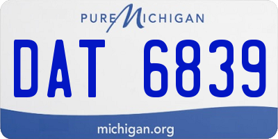 MI license plate DAT6839