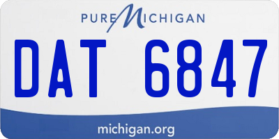MI license plate DAT6847