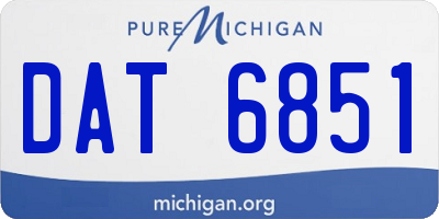 MI license plate DAT6851