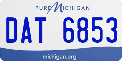 MI license plate DAT6853