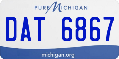 MI license plate DAT6867