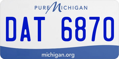 MI license plate DAT6870