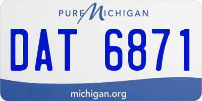 MI license plate DAT6871