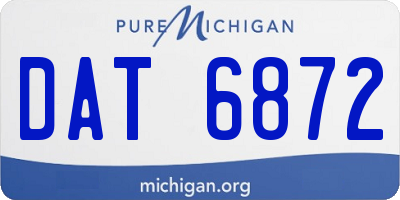 MI license plate DAT6872