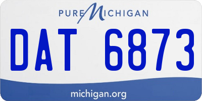 MI license plate DAT6873
