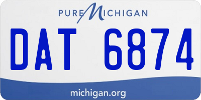 MI license plate DAT6874