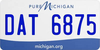 MI license plate DAT6875