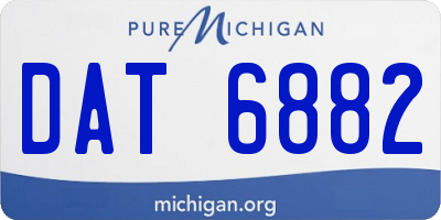 MI license plate DAT6882