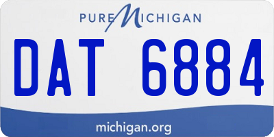 MI license plate DAT6884