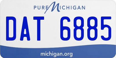 MI license plate DAT6885