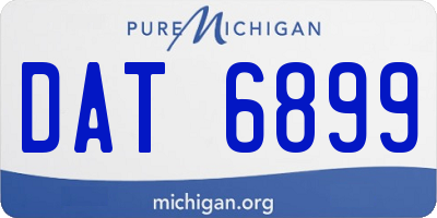 MI license plate DAT6899