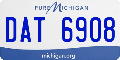 MI license plate DAT6908