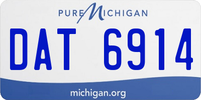 MI license plate DAT6914