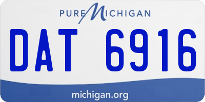 MI license plate DAT6916