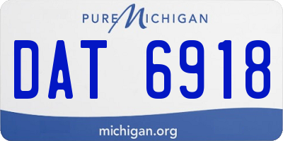 MI license plate DAT6918