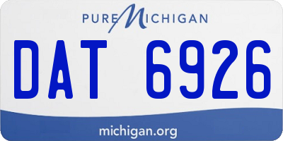 MI license plate DAT6926