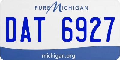 MI license plate DAT6927