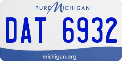 MI license plate DAT6932