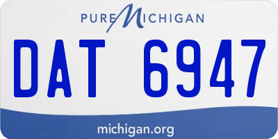 MI license plate DAT6947