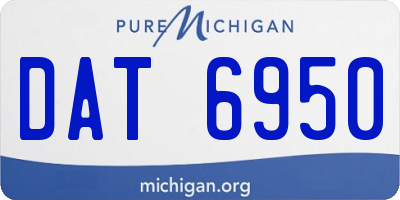 MI license plate DAT6950